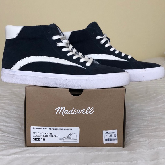 Madewell Shoes - Madewell Navy Sidewalk High-Top Sneakers